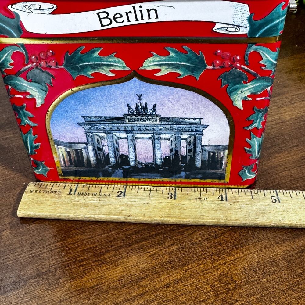 Vintage Lambertz German Cookie Tin Music Box 3.5x4.5 Christmas - Picture 7 of 8